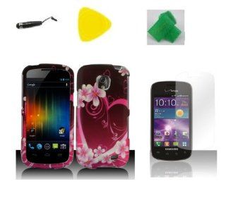 Purple Heart Love Faceplate Hard Phone Case Cover Cell Phone Accessory + Yellow Pry Tool + Screen Protector + Stylus Pen + EXTREME Band for Samsung Illusion i110 / Galaxy Proclaim S720C SCH S720C  Verizon Straight Talk Cell Phones & Accessories