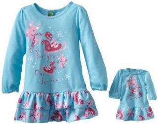 Dollie & Me Girls Reindeer Print Nightgown, Multi, 6 Clothing