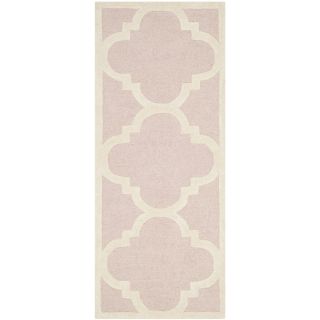 Safavieh Handmade Moroccan Cambridge Light Pink/ Ivory Wool Rug (26 X 12)