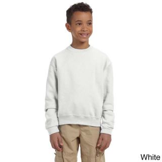 Jerzees Youth 50/50 Nublend Fleece Long Sleeve T shirt White Size L (14 16)