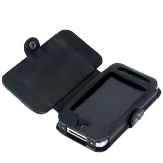 Knomo Black Leather iPhone 4 Folio Case      Electronics