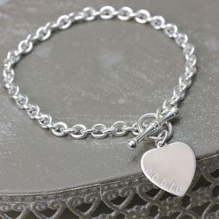 personalised sterling silver toggle bracelet by lisa angel