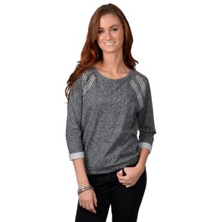 Journee Collection Womens Three quarter Sleeve Stud Detail Sweatshirt