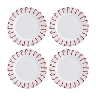 Mikasa Christmas Candy Cane 8.5 inch Accent Plates (set Of 4)