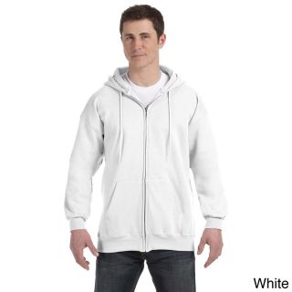 Hanes Hanes Mens Ultimate Cotton 90/10 Full zip Hooded Jacket White Size 3XL