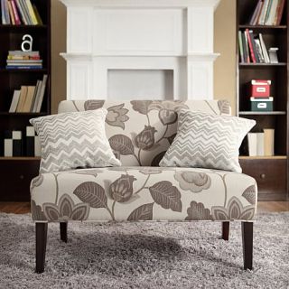 Home Origin Lydia Armless Settee   Gray Floral