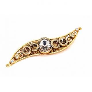 Dolce & Gabbana vintage gold metal crystal flower pin brooch Clothing
