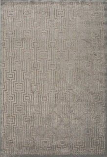 Addison and Banks Machine Made Geometric Pattern Art Silk/Chenille Area Rug, 7.6 Feet by 9.6 Feet, Gray/Tan  