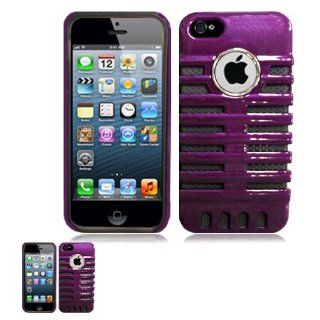 IPhone 5 Purple Microphone Design Case Cell Phones & Accessories
