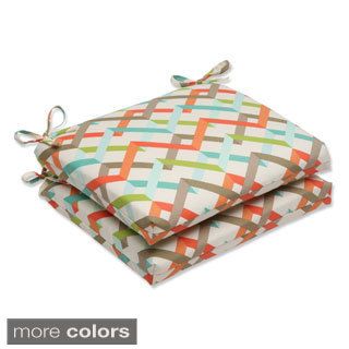 Outdoor Parallel Play Squared Corners Geometric Seat Cushion (set Of 2)