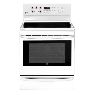 Lg Lre6325sw White Double Oven Electric Range With True Convection And Infared Grill