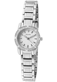 Bulova 96R156  Watches,Womens Highbridge White Diamond (0.16 ctw) Light Silver Guilloche Dial Stainless Steel, Luxury Bulova Quartz Watches