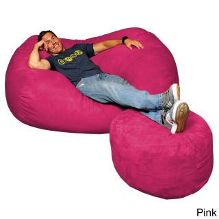 Theater Sacks Llc Theater Sack 6 foot Bean Bag Couch In Plush Microsuede Fabric Pink Size Jumbo