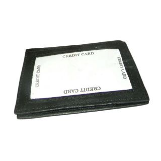 Hollywood Tag Cowhide Leather Outside Id Card Case