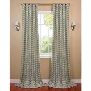 Teal And Natural Hand woven Cotton Curtain Panel