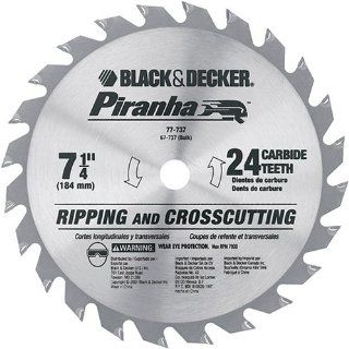 Black & Decker 67 737 Piranha 7 1/4 Inch 24 Tooth ATB Thin Kerf Framing and Ripping Saw Blade with 5/8 Inch and Diamond Knockout Arbor   Circular Saw Blades  