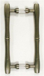 Top Knobs M726 8pair Nouveau Collection 8" Center to Center German Bronze Bamboo Back to Back Door Pu, German Bronze   Built In Kitchen Cabinetry
