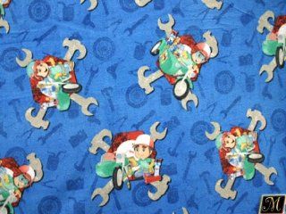 60" Wide Fleece Fabric Handy Manny "Nuts and Tools" Fabric Sold By The Yard