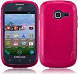 Hot Pink Flex Frosted Clear Cover Case for Samsung Galaxy Centura SCH S738C Straight Talk Cell Phones & Accessories