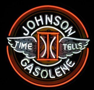 Johnson Gasolene Neon Sign 24" Tall x 24" Wide x 3" Deep  Business And Store Signs 