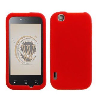 T Mobile LG myTouch (LGE739) Silicone Skin Soft Phone Cover   Red Cell Phones & Accessories