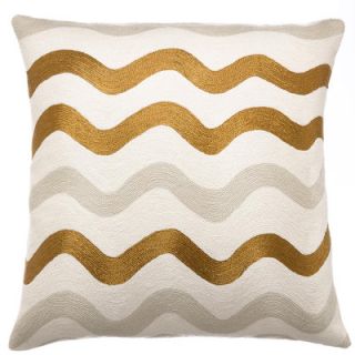 Judy Ross RicRak Wool Pillow RR18 Color Cream / Oyster / Gold Rayon