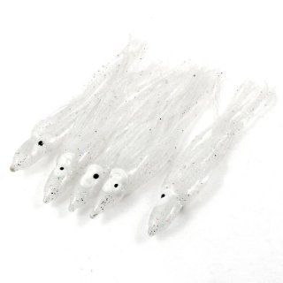 5pcs 4.5" Long Artificial Fishing Bait Octopus Squid Skirt Lure White Clear  Fishing Topwater Lures And Crankbaits  Sports & Outdoors