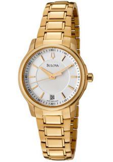 Bulova 64M100  Watches,Womens Swiss Made White Dial Gold Tone Stainless Steel, Casual Bulova Quartz Watches