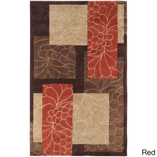 Surya Carpet, Inc. Hand tufted Floral Outline Area Rug (9 X 13) Red Size 9 x 13