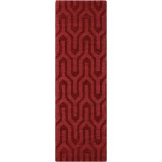 Hand Loomed Lille Solid Tone on tone Geometric Wool Area Rug (26 X 8)