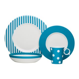 Red Vanilla Freshness Mix Turquoise 4 piece Place Setting
