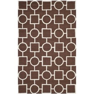 Safavieh Handmade Moroccan Cambridge Dark Brown/ Ivory Wool Rug (8 X 10)