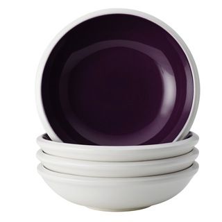 Rachael Ray Dinnerware Rise 4 piece Purple Stoneware Fruit Bowl Ser