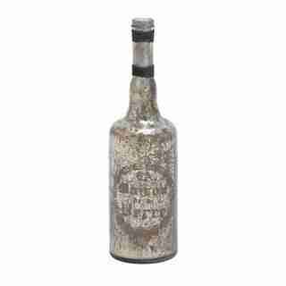 Distressed Silver French Glass Bottle