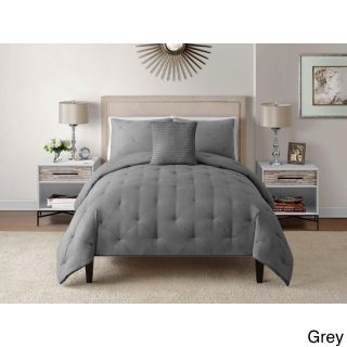 Victoria Classics Charlotte Embroidered 4 piece Comforter Set Grey Size King