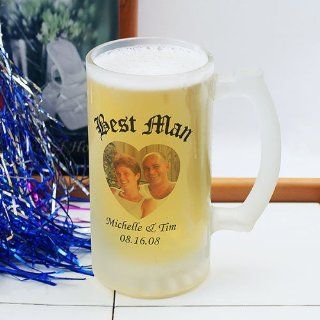 Frosted Glass Personalized Beer Stein Great Groomsmen Gift Kitchen & Dining