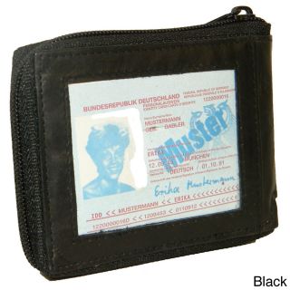 Hollywood Tag Leather Bi fold Outside Window Zipper Wallet