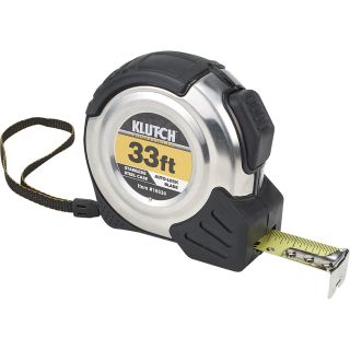 Klutch Stainless Steel Tape Measure — 1in. x 33ft.  Measuring Tapes