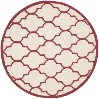 Safavieh Handmade Moroccan Cambridge Ivory/ Rust Wool Rug (6 Round)