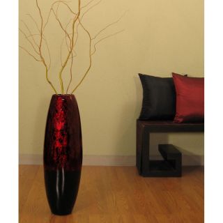 Lacquer Cylinder 28 inch Floor Vase And Branches