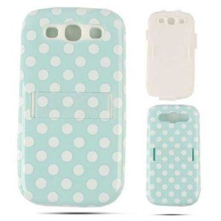 Cell Armor I747 PC JELLY 03 TP1646 Samsung Galaxy S III I747 Hybrid Fit On Case   Retail Packaging   White Dots on Light Blue Cell Phones & Accessories
