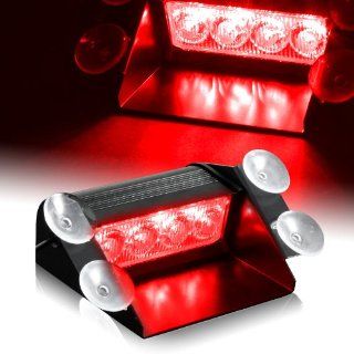Red Generation 3 LED Law Enforcement Use Strobe Lights For Interior Roof / Dash / Windshield Automotive