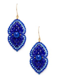 Lapis & Blue Bead Drop Earrings by Miguel Ases