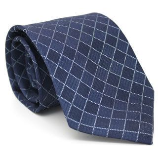 Ferrecci Blue Diamond Checkered Neck Tie And Handkerchief Set