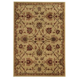 Traditional Floral Beige/ Tan Rug (53 X 73)