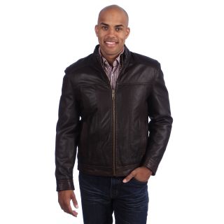 Andrew Marc Andrew Marc Mens Leather Bomber Jacket Brown Size L