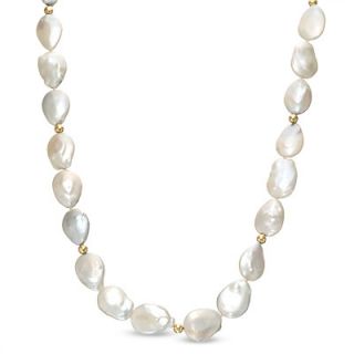 0mm Baroque Cultured Freshwater Pearl Strand with 14K Gold Clasp   40