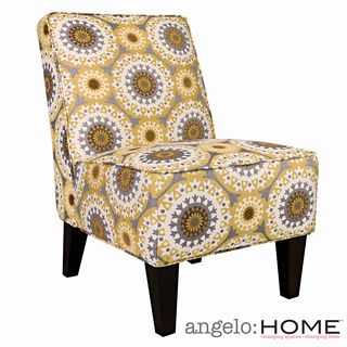 Angelohome Dover Golden Yellow Garden Wheel Armless Chair
