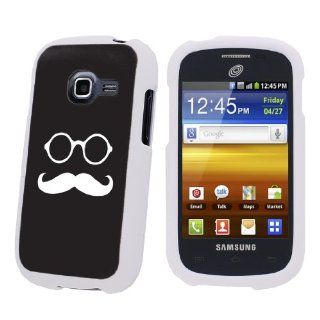 Samsung Galaxy Centura S738C White Protection Case   Black Mustache By SkinGuardz Cell Phones & Accessories