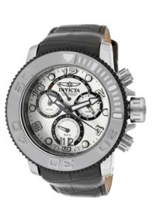 Invicta 11163  Watches,Mens Pro Diver/Sea Hunter Chronograph White Dial Black Genuine Calf Leather, Chronograph Invicta Quartz Watches
